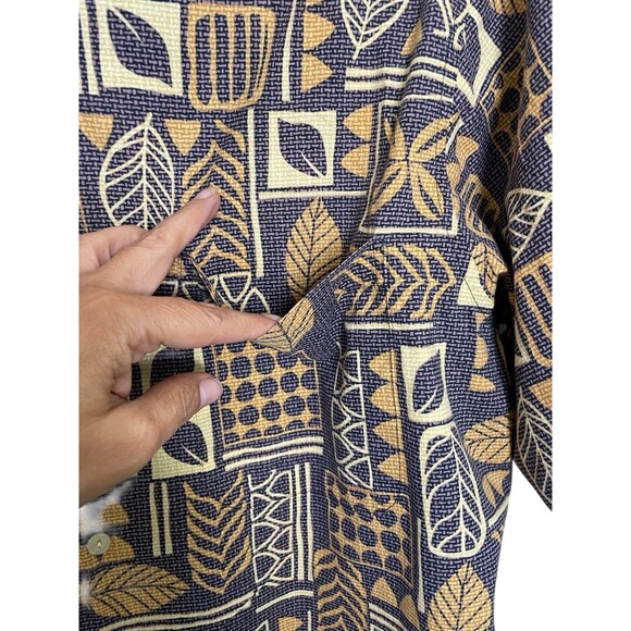 Reyn Spooner Mens L Leaf‎  Polka Dot Print Brown Shirt Cotton Button Up FLAW - Picture 11 of 11